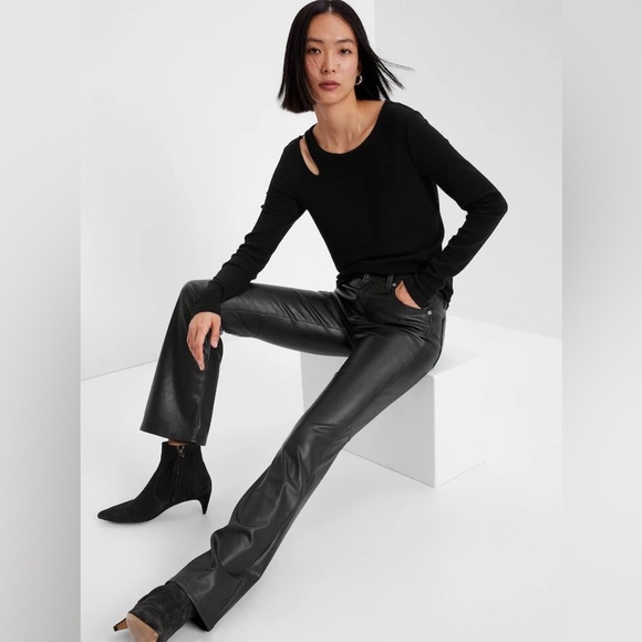 Gap Mid Rise Fitted Baby Boot Faux-Leather Pants Size 33/16T NWOT - Picture 14 of 14